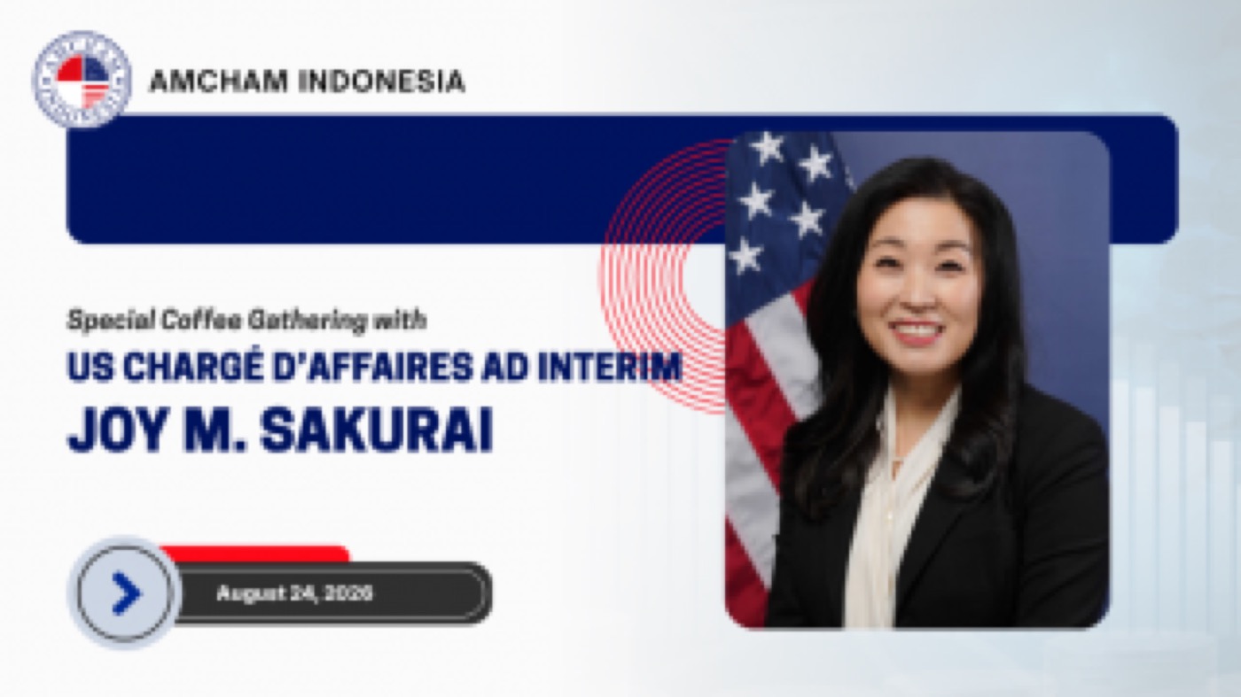AmCham Indonesia card for a coffee gathering with the United States Chargé d’Affaires ad interim